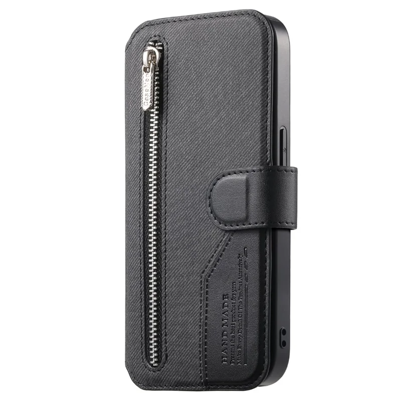 For Samsung Galaxy S25 Magnetic Case RFID Blocking   Detachable Wallet Stand Cloth Texture Leather Phone Cover -Black