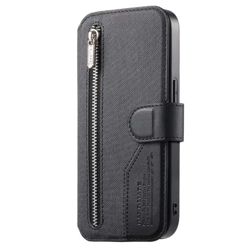 Magnetic Case For Samsung Galaxy A17 5G / 4G RFID Blocking Detachable Wallet Stand Cloth Texture Leather Phone Cover - Black