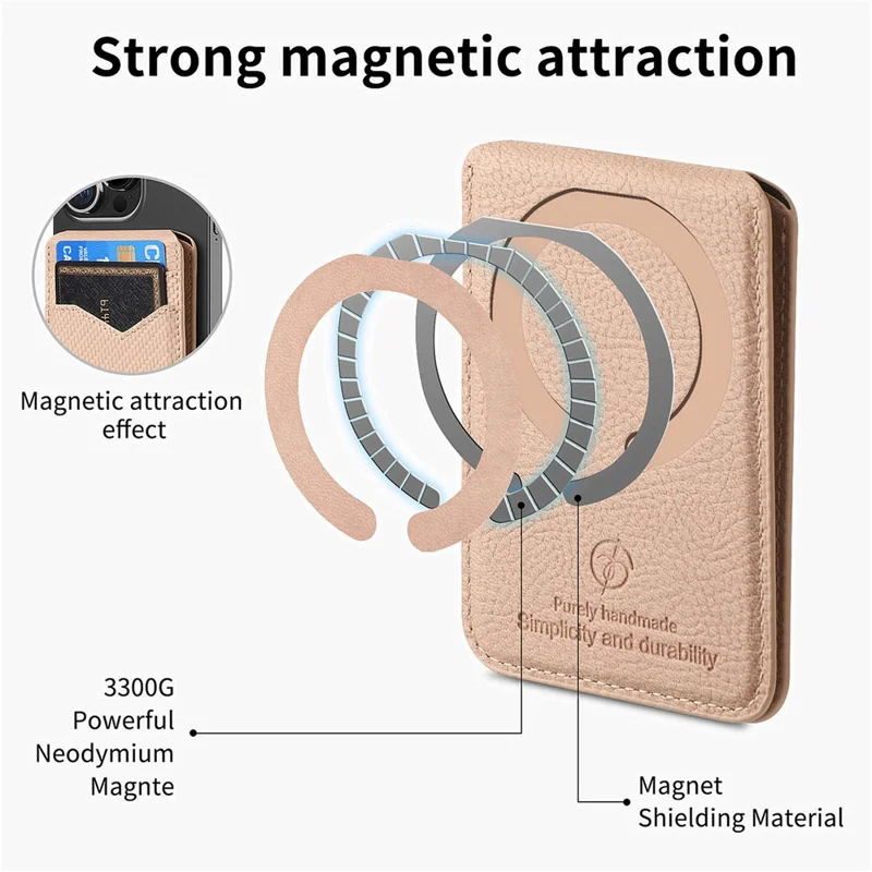 For Samsung Galaxy A16 4G  /  5G Magnetic Case Carbon Fiber Texture Back Cover with Detachable Card Holder - Khaki