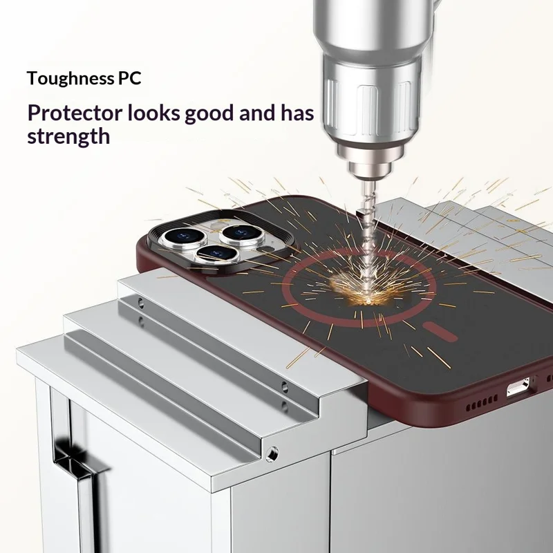 Магнитный чехол для iPhone 13 Pro, чехол из ТПУ + поликарбоната с резиновым покрытием — красный