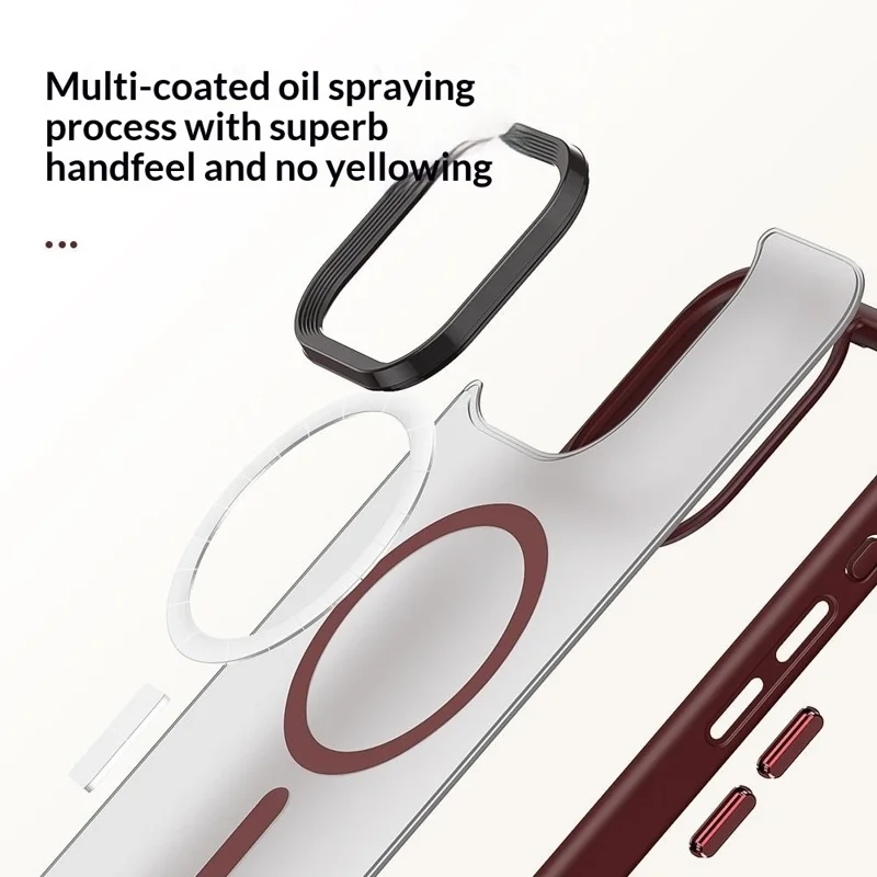 Магнитный чехол для iPhone 13 Pro, чехол из ТПУ + поликарбоната с резиновым покрытием — красный