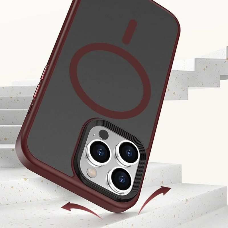 Магнитный чехол для iPhone 13 Pro, чехол из ТПУ + поликарбоната с резиновым покрытием — красный