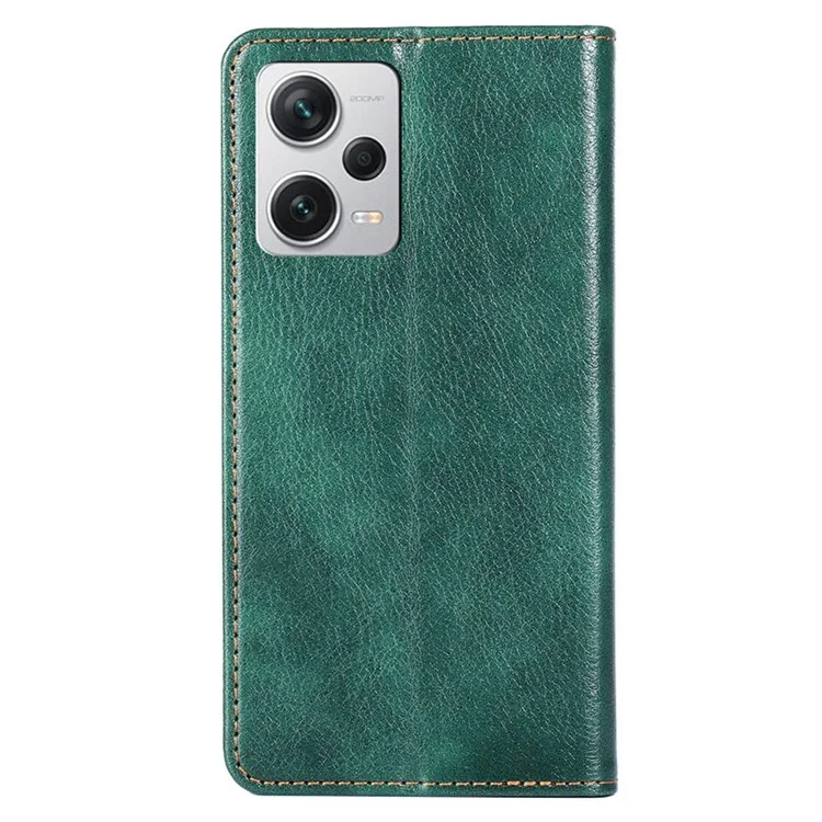 Para Xiaomi Redmi Note 12 Pro+ 5g Adsorção Magnética PU Couro de Proteção Completa Capa de Telefone Flip Stand Stand Caixa - Verde