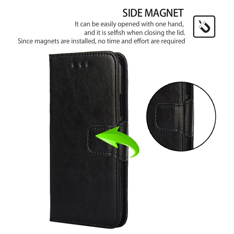 Para Motorola Moto G72 4G Textured PU Leather Shockproof Phone Case Wallet Stand Folio Flip Cover - Negro