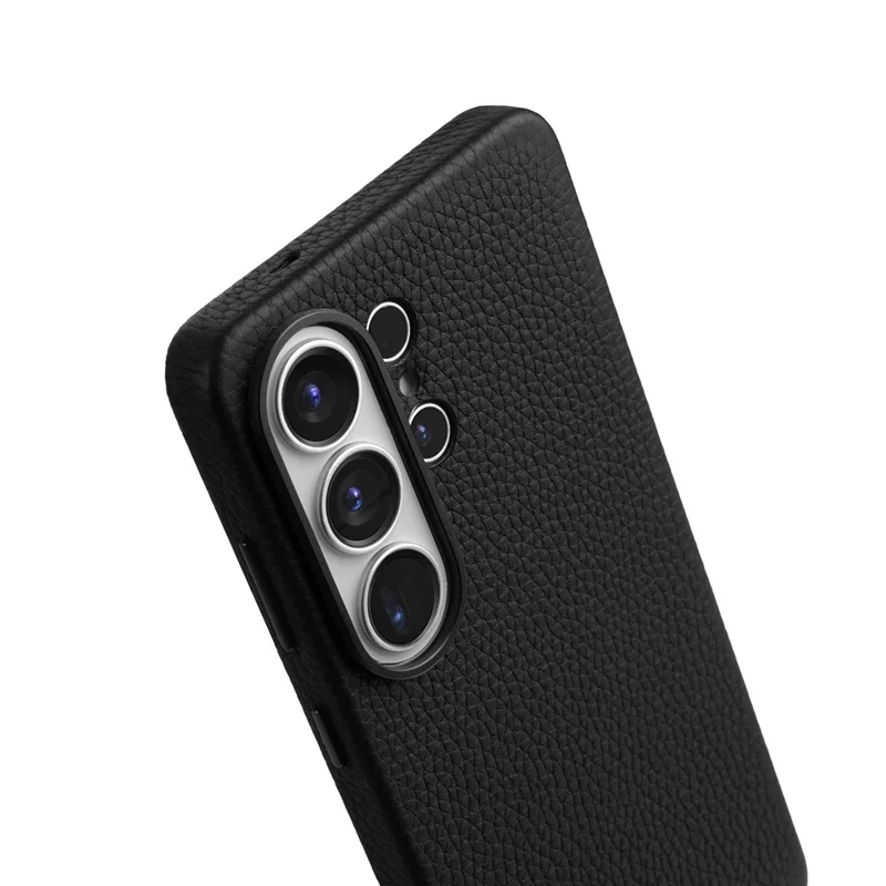 MELKCO til Samsung Galaxy S26 Ultra Magnetisk Taskase af Ægte Ko- og PC-backdæksel - Sort