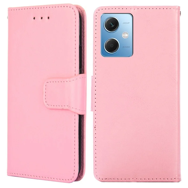 Case de Bolsas Telefónicas Anti-scratch Para Xiaomi Redmi Note 12 5G, Wallet Wallet Anti-scratch Protection Cover Cover - Rosado