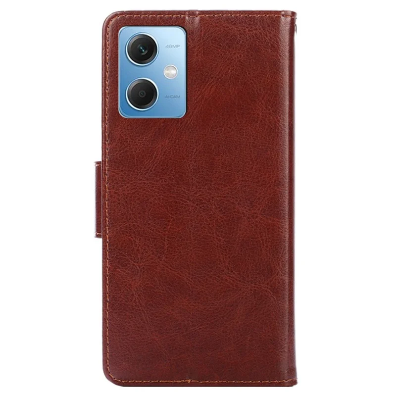 Anti-scratch Phone Bag Case for Xiaomi Redmi Note 12 5G (Global) / (India) / (China) / Poco X5 5G Stand Wallet Anti-scratch Phone Protection Cover - Brown