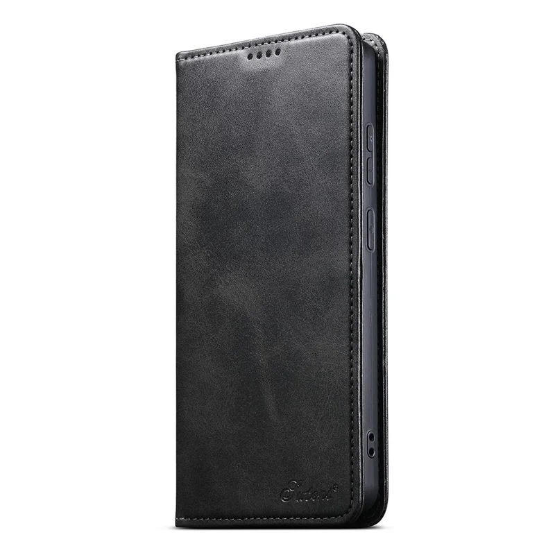 SUTENI For Samsung Galaxy S26+ Leather Case Calf Texture Wallet Stand Flip Phone Cover - Black
