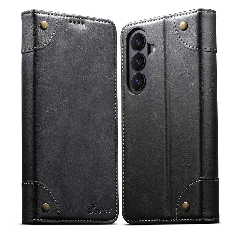 SUTENI For Samsung Galaxy S26 Case PU Leather Stand Wallet Phone Cover - Black