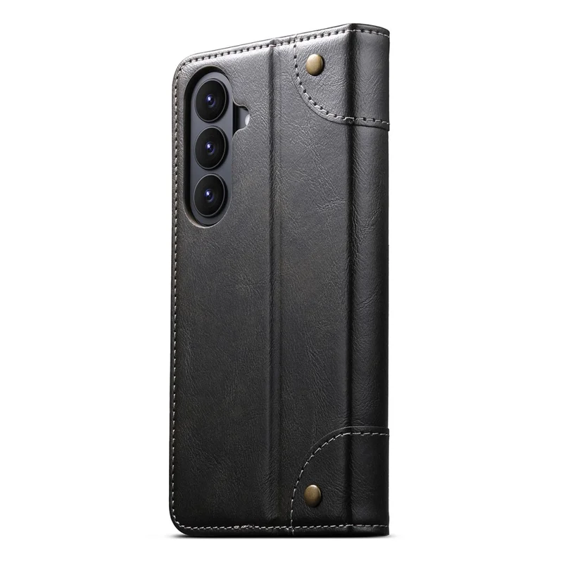 SUTENI For Samsung Galaxy S26 Case PU Leather Stand Wallet Phone Cover - Black