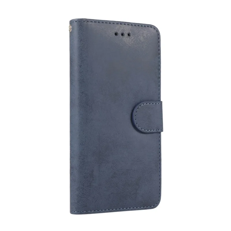 Funda tipo cartera para iPhone 8 Plus / 7 Plus, carcasa magnética desmontable de cuero PU mate retro y TPU, color azul oscuro