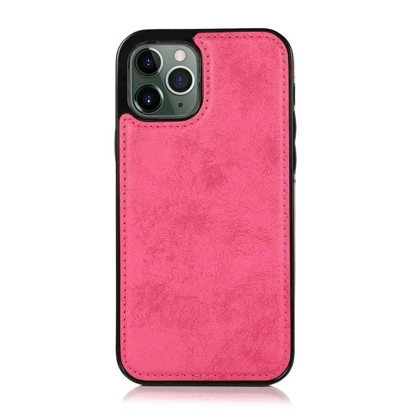 Funda cartera para iPhone 13 Pro, funda magnética desmontable retro mate de cuero PU y TPU, color rosa