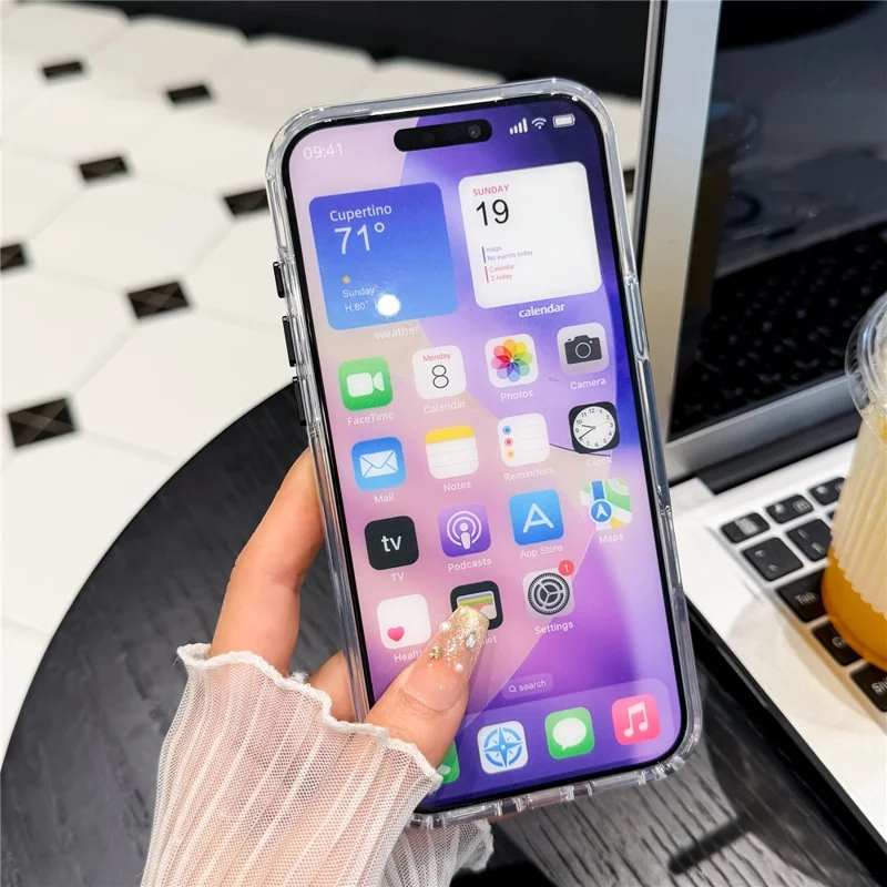 Capa para iPhone 17 Pro Transparente Resistente a Choques Compatível com Magsafe - Preto