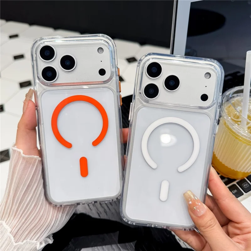 Obudowa na iPhone 17 Pro Max przezroczysta odporna na wstrząsy, kompatybilna z MagSafe – Czarny