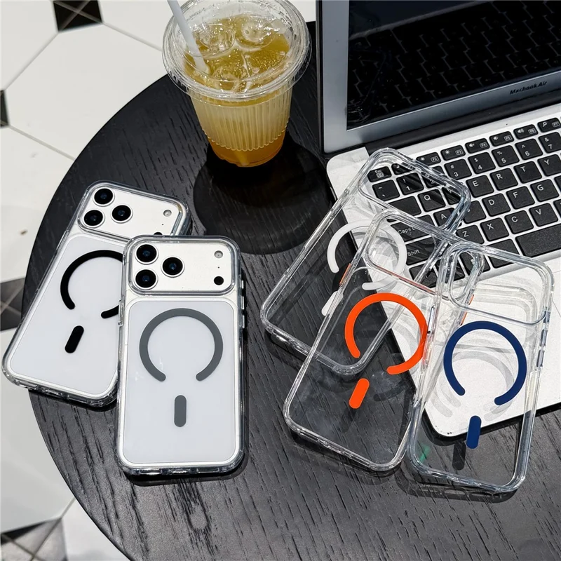 Obudowa na iPhone 17 Pro Max przezroczysta odporna na wstrząsy, kompatybilna z MagSafe – Czarny