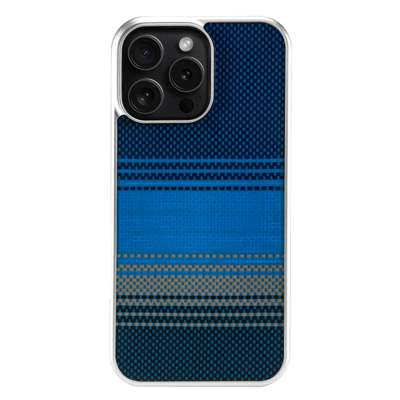 Coque magnétique pour iPhone 16 Pro Max, argentée, plaquée, antichoc, antidérapante, compatible avec Magsafe - Bleu lever de lune