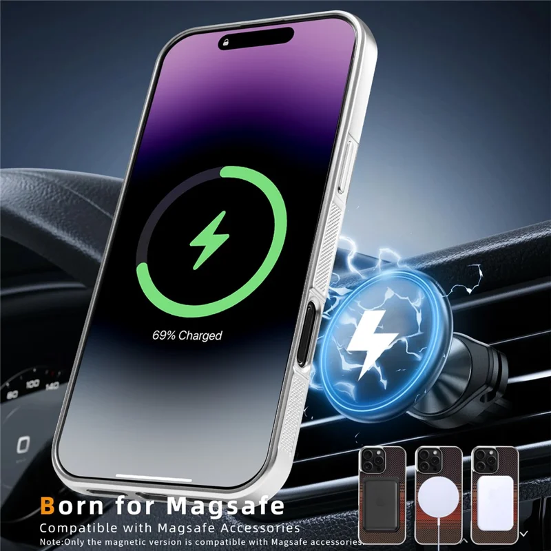 Coque magnétique pour iPhone 16 Pro Max, argentée, plaquée, antichoc, antidérapante, compatible avec Magsafe - Bleu lever de lune