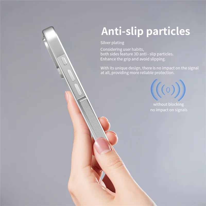 Coque magnétique pour iPhone 16 Pro Max, argentée, plaquée, antichoc, antidérapante, compatible avec Magsafe - Bleu lever de lune