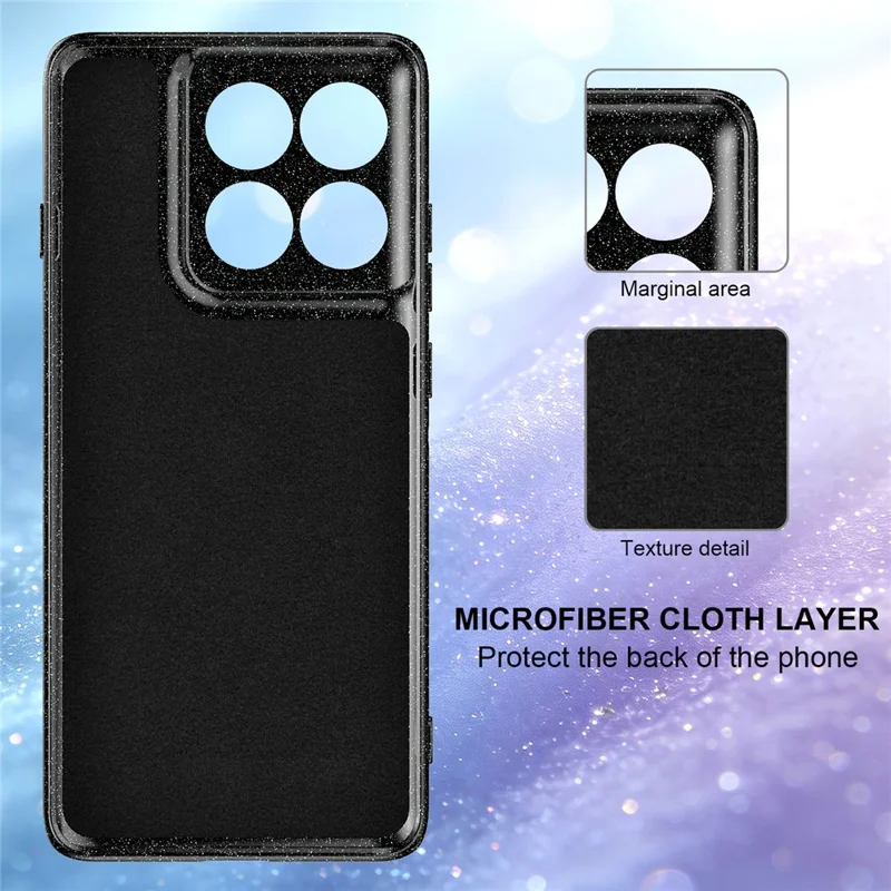 For Motorola Edge 60 Pro 5G Magnetic Case Glitter TPU Shockproof Phone Cover with Lanyard - Black