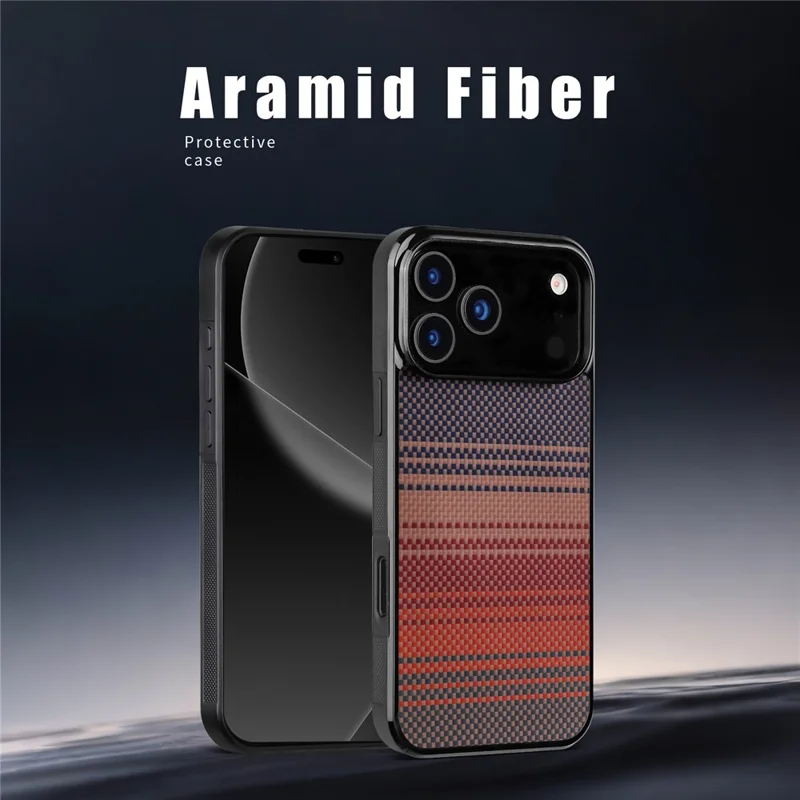 Capa de Proteção para iPhone 17 Pro Max em Fibra de Aramida, Capa Antiembate e Antiderrapante Compatível com Magsafe - Amarelo Pôr do Sol