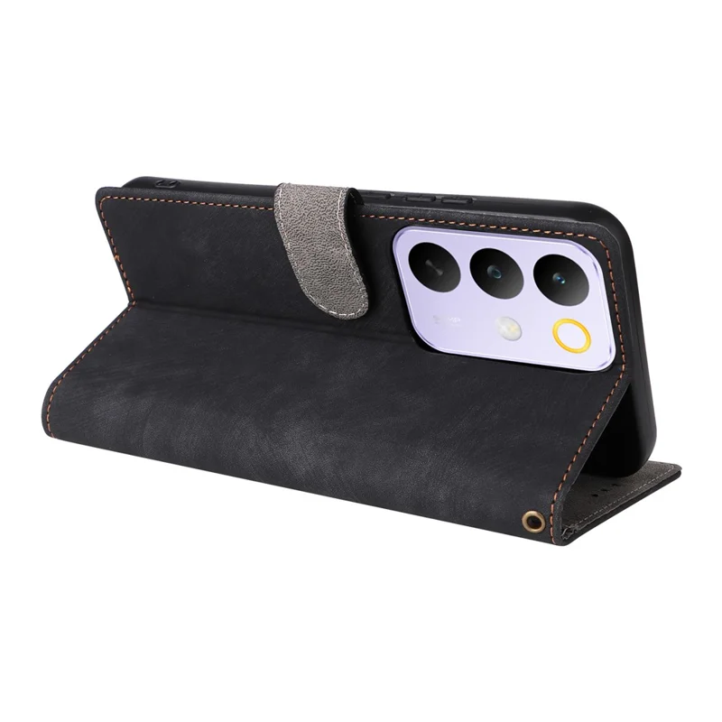 For Realme C85 Pro 4G Case Wallet RFID Blocking PU Leather Phone Cover Stand with Strap - Black