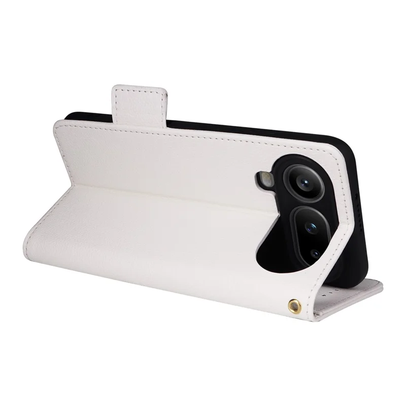 For Honor Magic8 Pro Air 5G Case Litchi Texture Wallet Leather Phone Cover with Wrist Strap - White