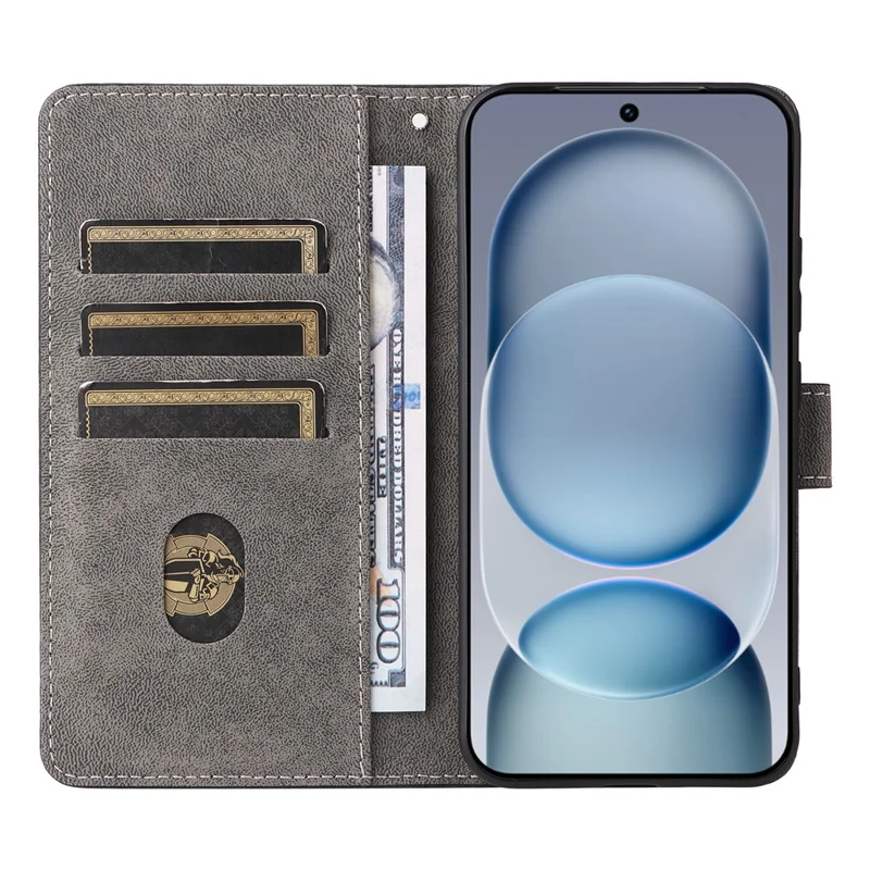 For Honor Magic8 Pro Air 5G Case Wallet RFID Blocking PU Leather Phone Cover Stand with Strap - Black