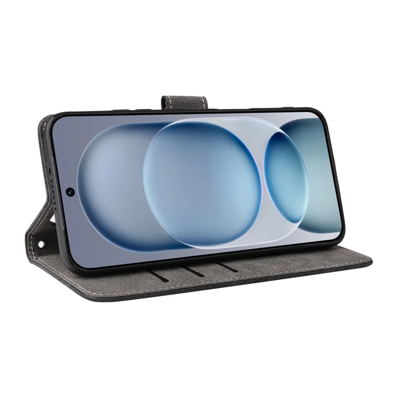 For Honor Magic8 Pro Air 5G Case Wallet RFID Blocking PU Leather Phone Cover Stand with Strap - Black