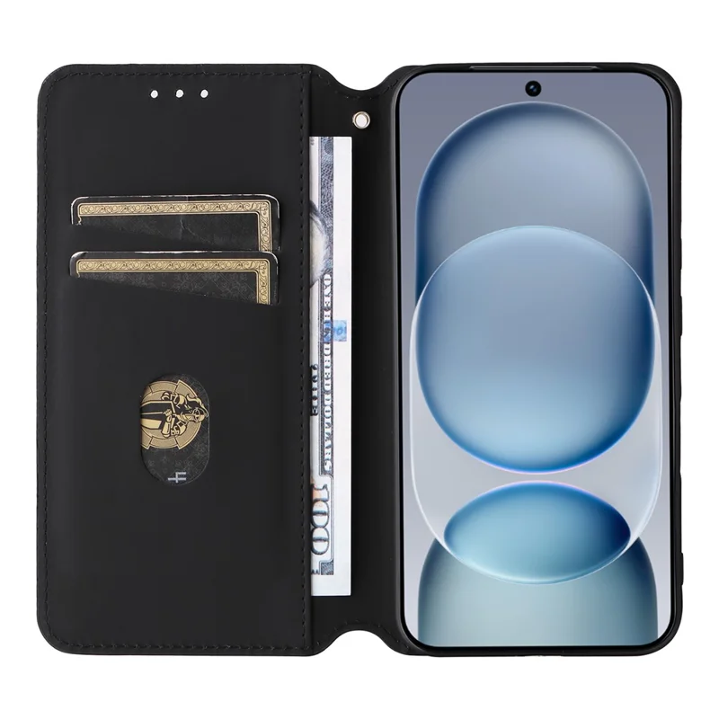 For Honor Magic8 Pro Air 5G Case Wallet Rhombus Imprinted PU Leather Phone Cover - Silver