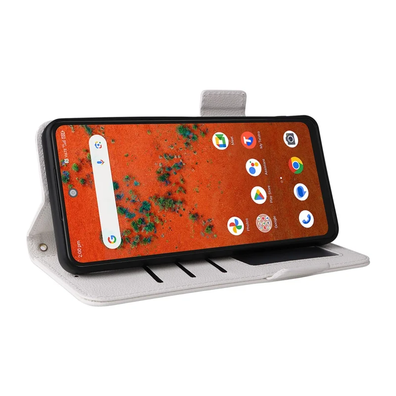 For ZTE Blade A75 Pro 5G / Telstra T-Elite 5G Case Litchi Texture Wallet Leather Phone Cover with Wrist Strap - White
