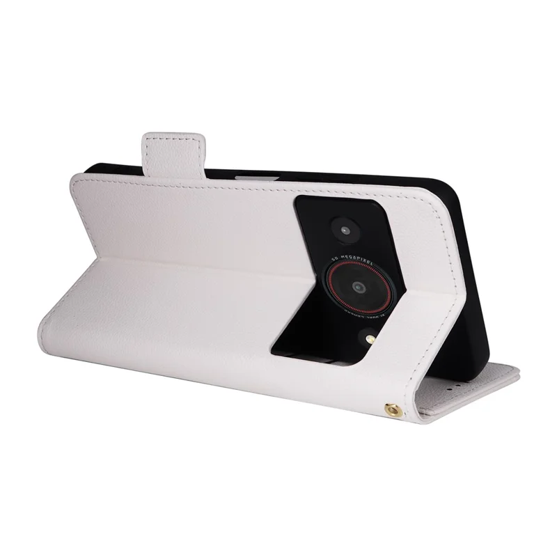 For ZTE Blade A75 Pro 5G / Telstra T-Elite 5G Case Litchi Texture Wallet Leather Phone Cover with Wrist Strap - White