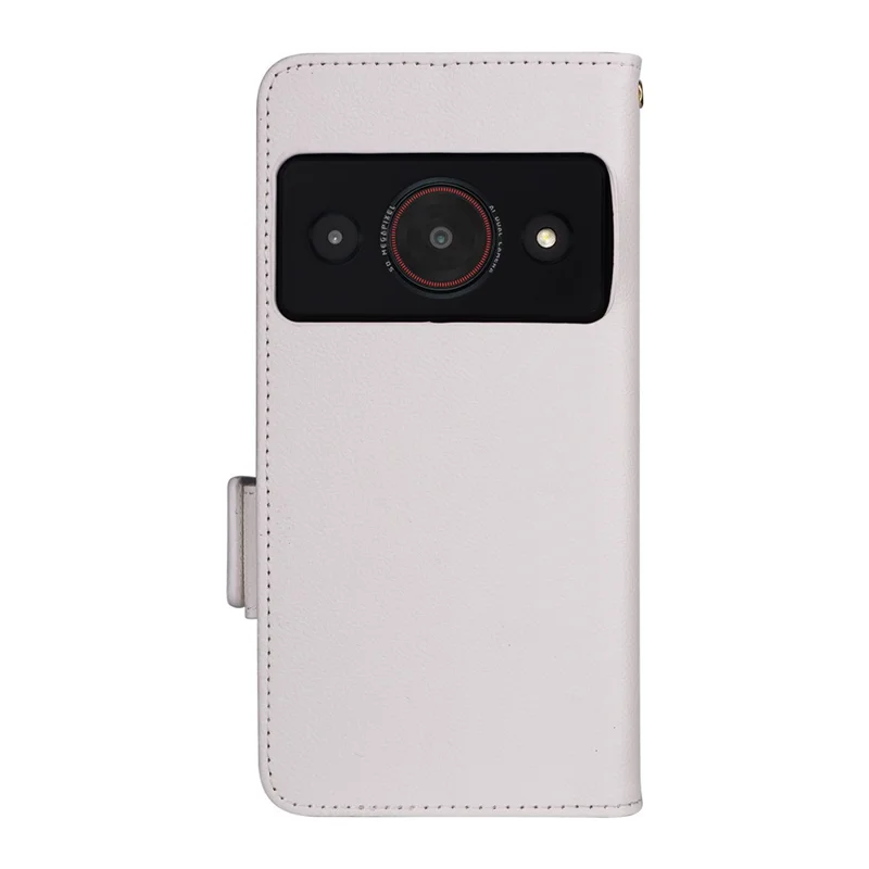 For ZTE Blade A75 Pro 5G / Telstra T-Elite 5G Case Litchi Texture Wallet Leather Phone Cover with Wrist Strap - White