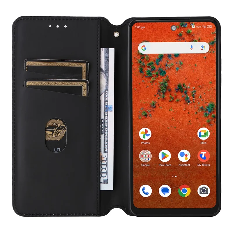 For ZTE Blade A75 Pro 5G / Telstra T-Elite 5G Case Wallet Rhombus Imprinted PU Leather Phone Cover - Silver