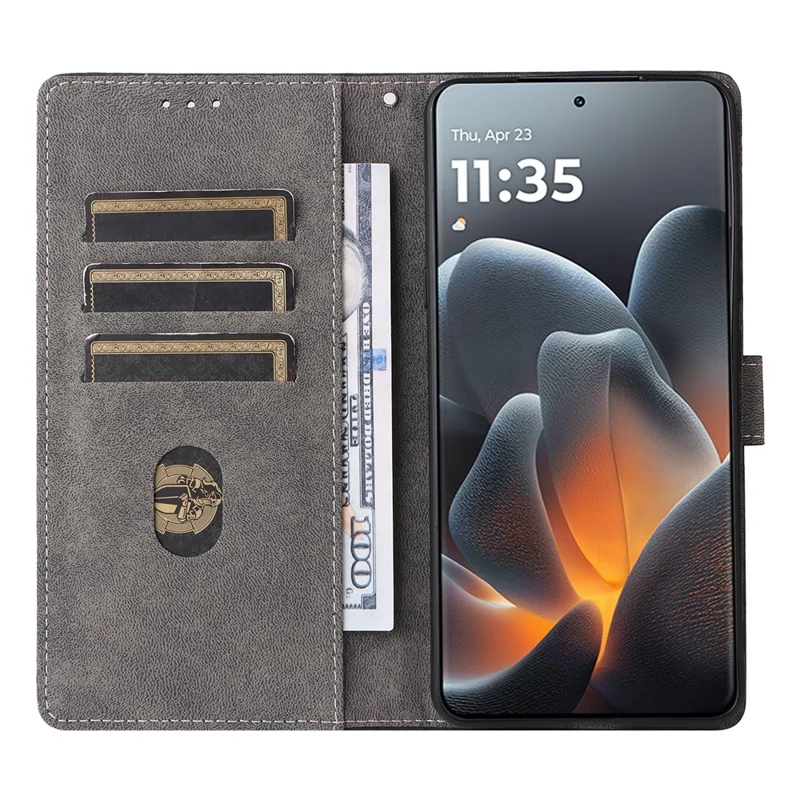 For Motorola Signature 5G / Moto X70 Air Pro 5G Case Wallet RFID Blocking PU Leather Phone Cover Stand with Strap - Black