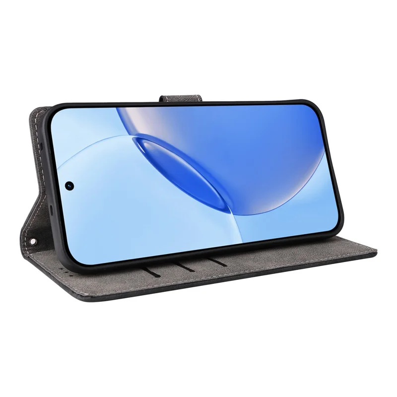 Capa Carteira para Realme 16 Pro+ 5G, Capa de Couro PU com Função RFID, Suporte e Alça - Preto