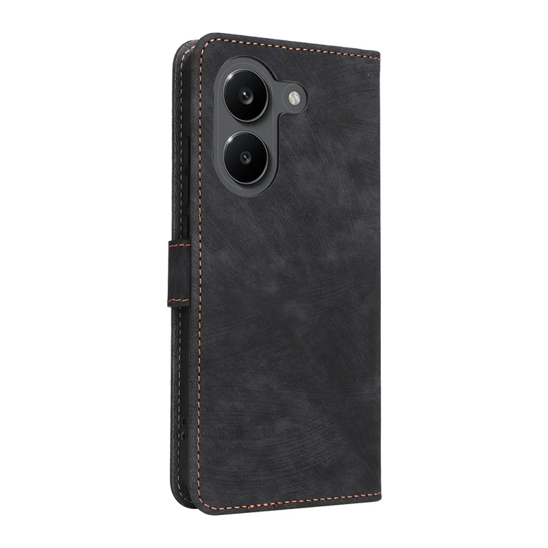 Handyhülle für Xiaomi Poco X8 Pro 5G / Redmi Turbo 5 5G, Brieftasche, RFID-Schutz, PU-Leder-Handyhülle mit Ständer und Riemen - Schwarz