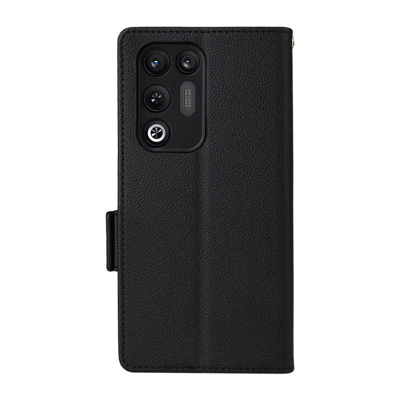 For ZTE nubia RedMagic 11 Air 5G Case Litchi Texture Wallet Leather Phone Cover with Wrist Strap - Black