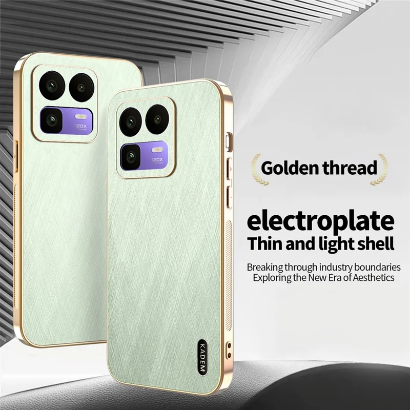 KADEM For Realme Neo8 5G Case Electroplating Silk Texture PU + TPU Phone Back Cover - Green