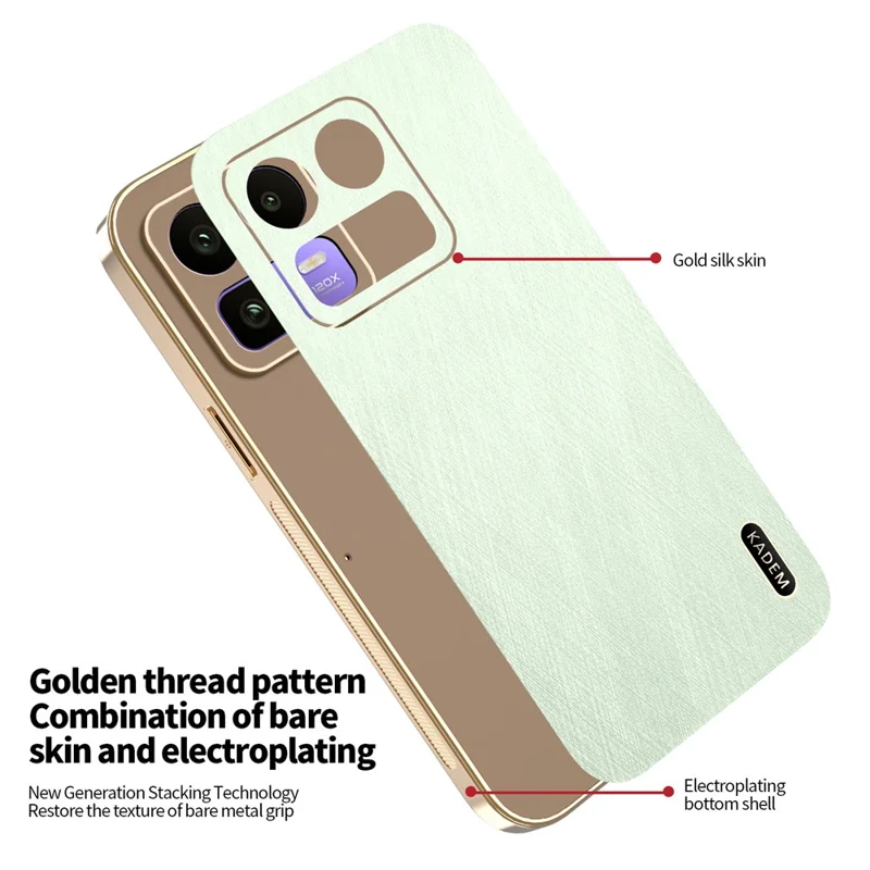 KADEM For Realme Neo8 5G Case Electroplating Silk Texture PU + TPU Phone Back Cover - Green