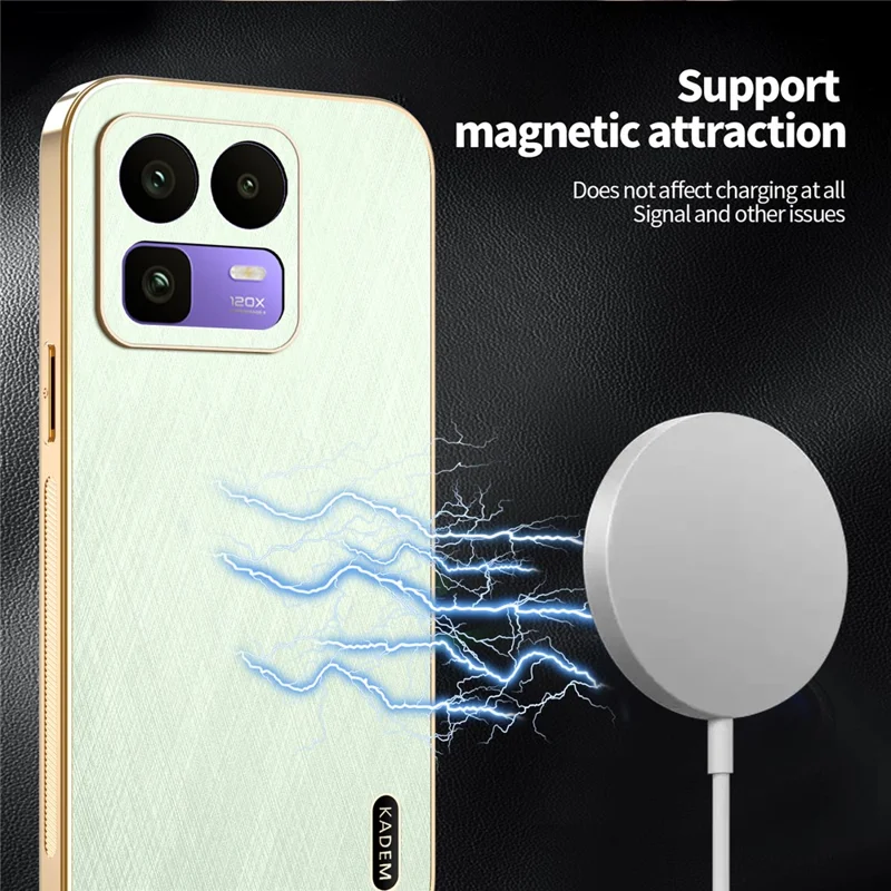 KADEM For Realme Neo8 5G Case Electroplating Silk Texture PU + TPU Phone Back Cover - Green