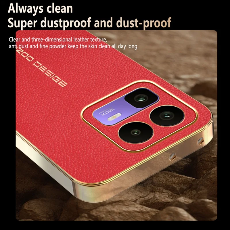 For Realme Neo8 5G Case Anti Scratch Litchi Texture PU Leather TPU Phone Back Cover - Red