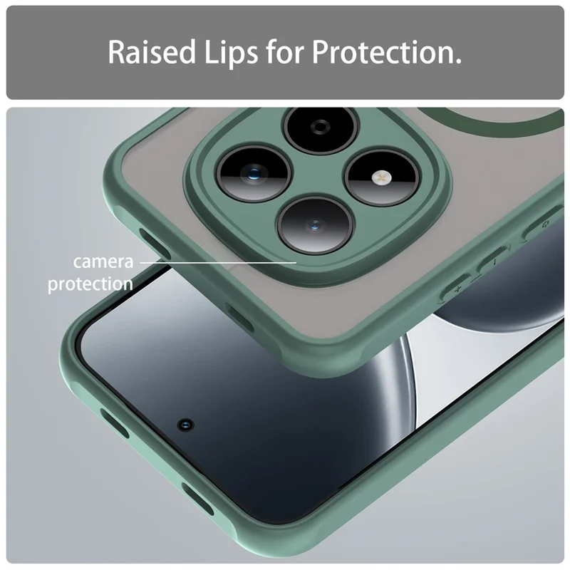 For Xiaomi Redmi Note 15 Pro 5G (Global) Magnetic Case Anti Drop PC + TPU Phone Cover - Green