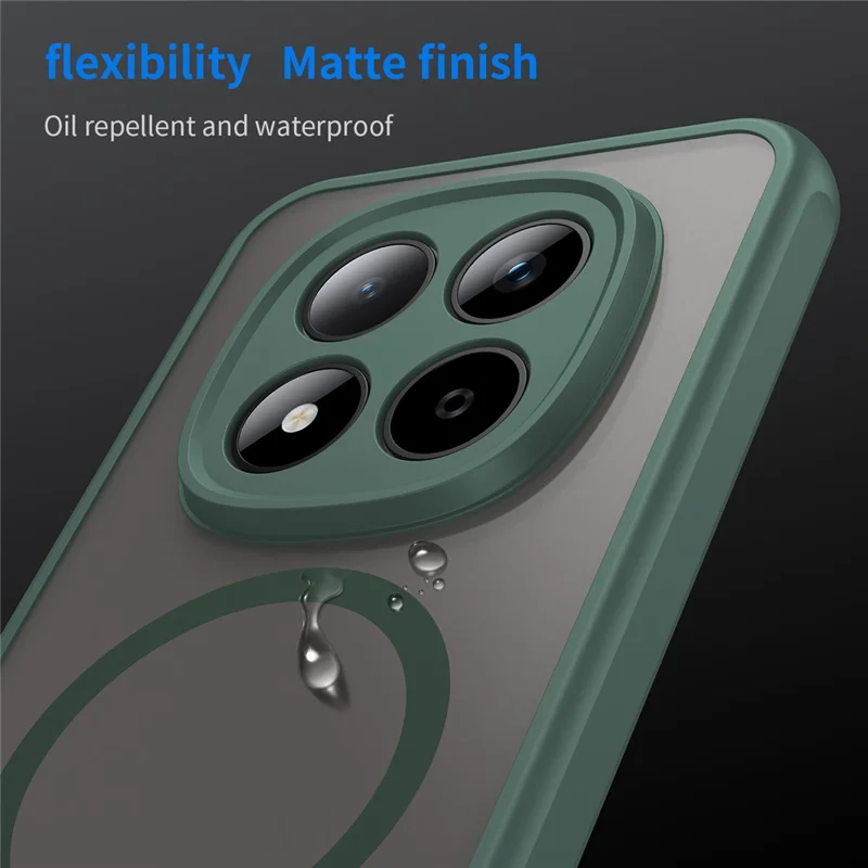 For Xiaomi Redmi Note 15 Pro 5G (Global) Magnetic Case Anti Drop PC + TPU Phone Cover - Green