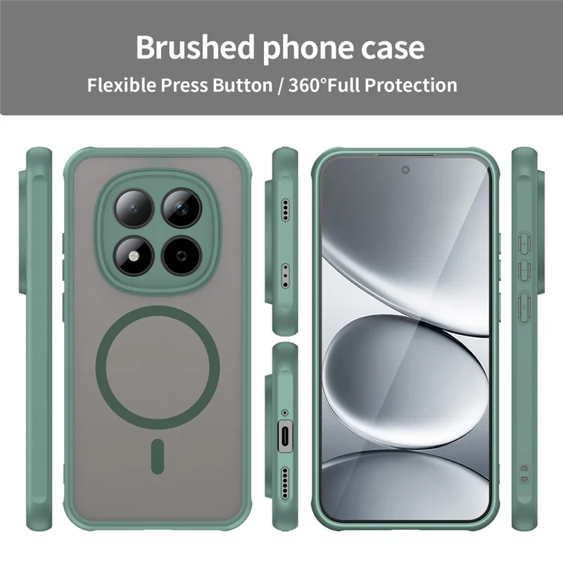 For Xiaomi Redmi Note 15 Pro 5G (Global) Magnetic Case Anti Drop PC + TPU Phone Cover - Green
