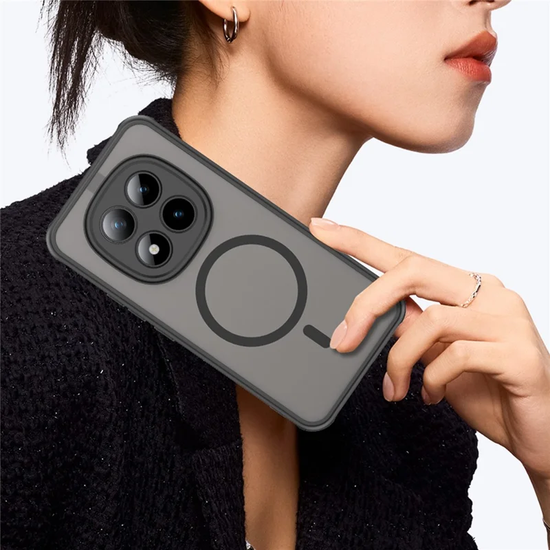 Cover magnetico per Xiaomi Redmi Note 15 Pro+ 5G (Global) / Poco M8 Pro 5G, custodia anti-caduta in PC + TPU - Nero