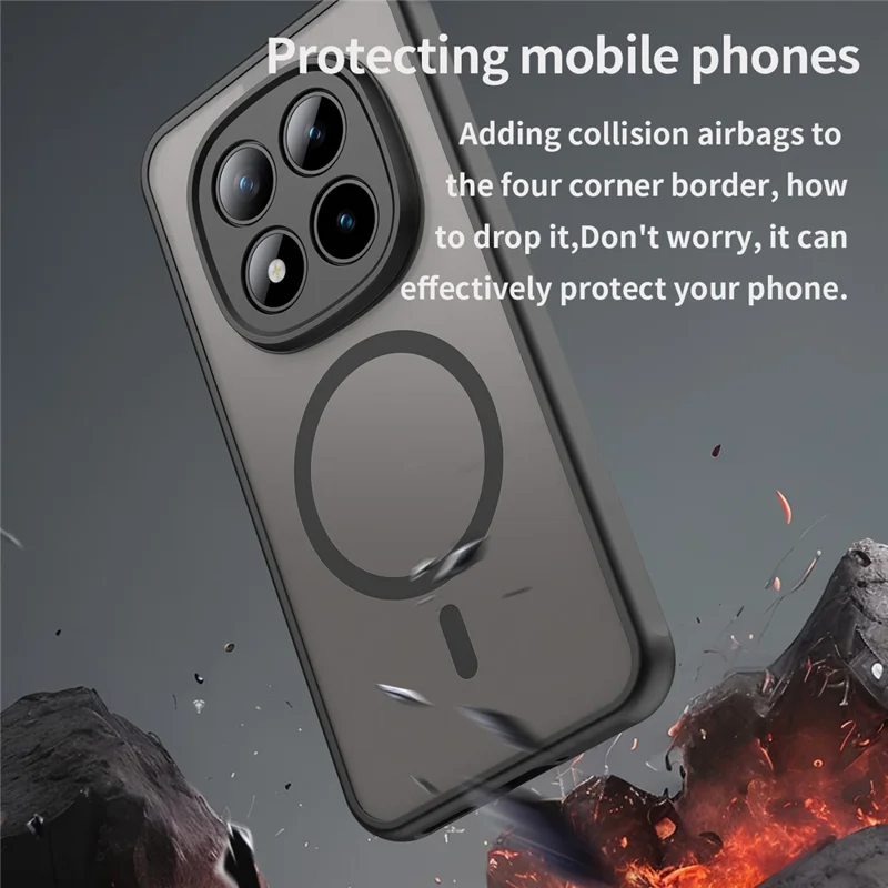 Cover magnetico per Xiaomi Redmi Note 15 Pro+ 5G (Global) / Poco M8 Pro 5G, custodia anti-caduta in PC + TPU - Nero