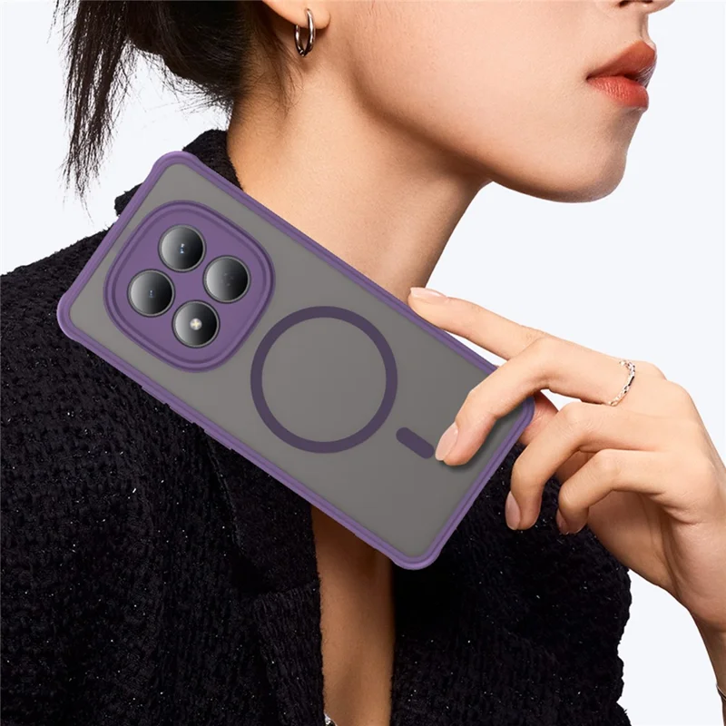 For Xiaomi Redmi Note 15 Pro 4G (Global) Magnetic Case Anti Drop PC + TPU Phone Cover - Purple