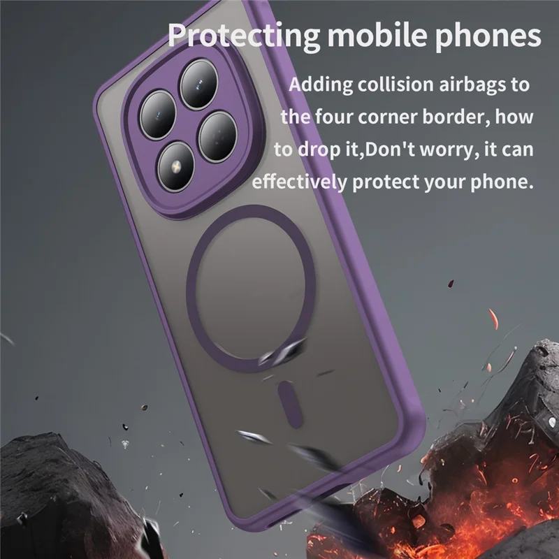 For Xiaomi Redmi Note 15 Pro 4G (Global) Magnetic Case Anti Drop PC + TPU Phone Cover - Purple