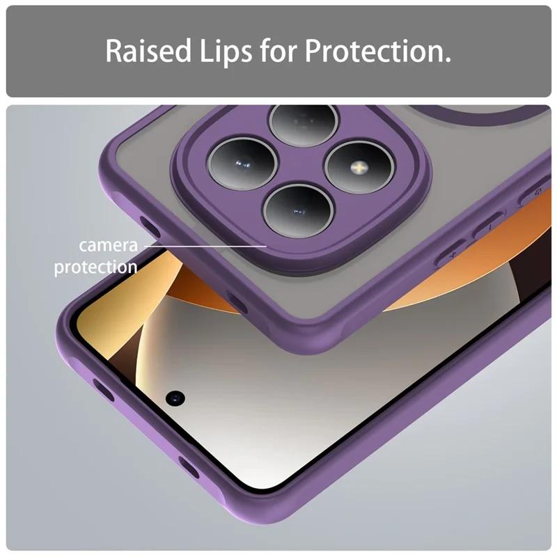 For Xiaomi Redmi Note 15 Pro 4G (Global) Magnetic Case Anti Drop PC + TPU Phone Cover - Purple