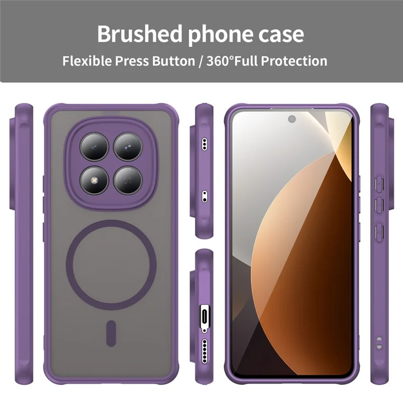 For Xiaomi Redmi Note 15 Pro 4G (Global) Magnetic Case Anti Drop PC + TPU Phone Cover - Purple